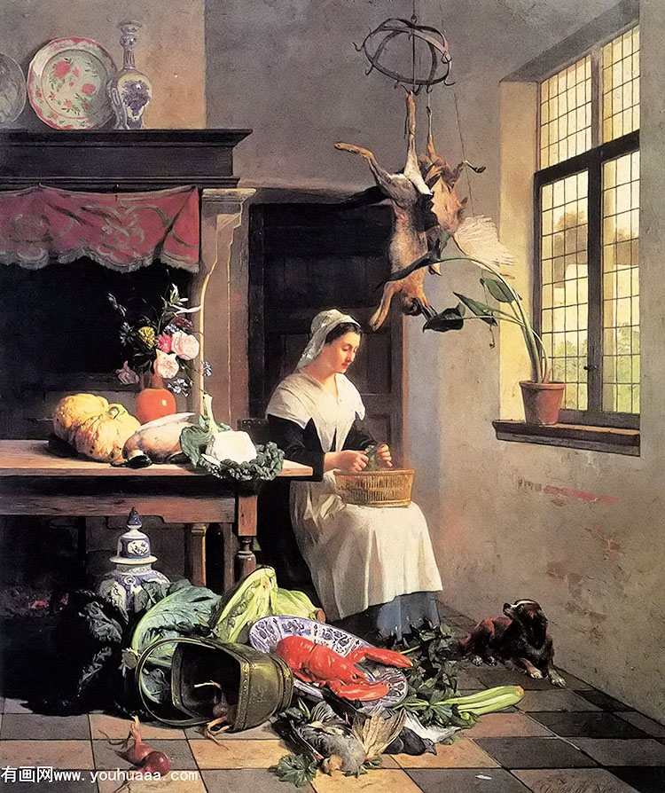 a maid in the kitchen