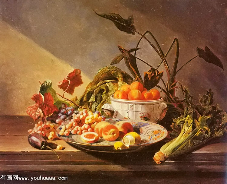 :ˮ߲ - a still life with fruit and vegetables on a table