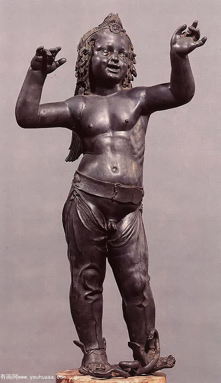 allegoric figure of a boy (atys), front view