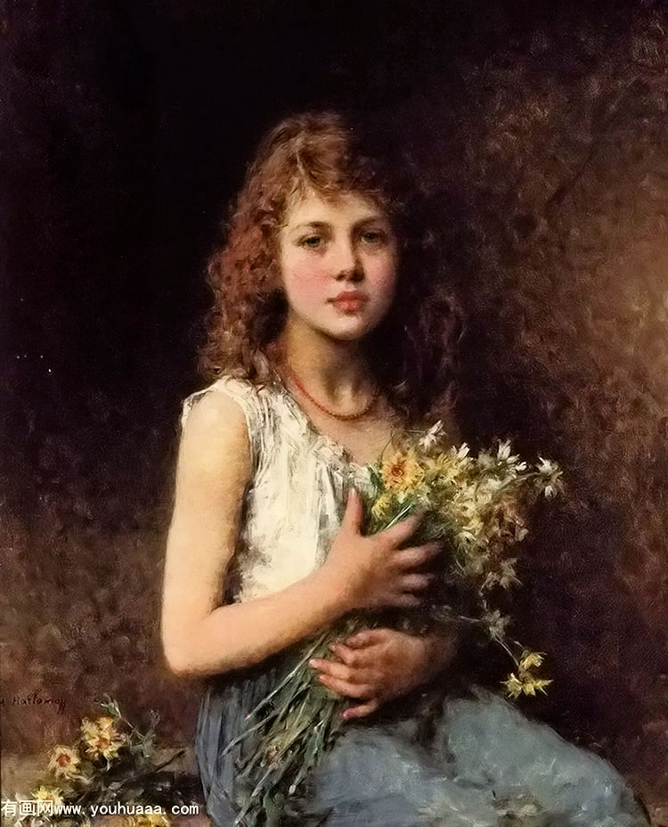 girl with spring flowers