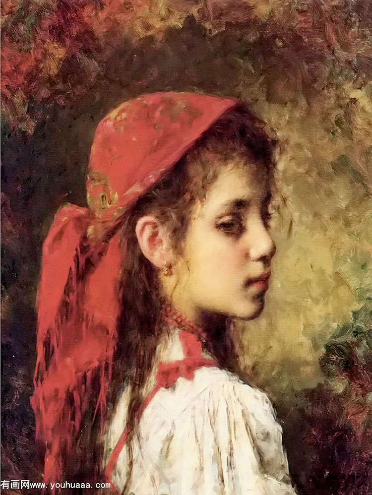 ɫͷŮ - portrait of a young girl in red kerchief