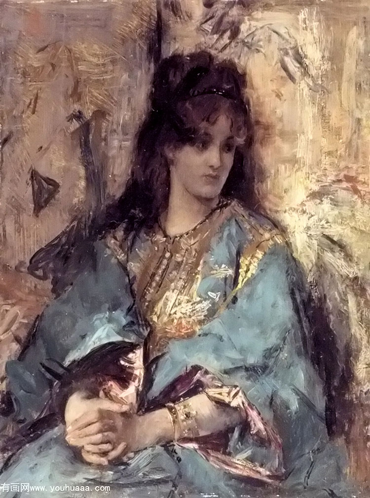 a woman seated in oriental dress