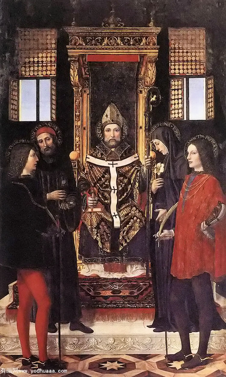 st ambrose with saints