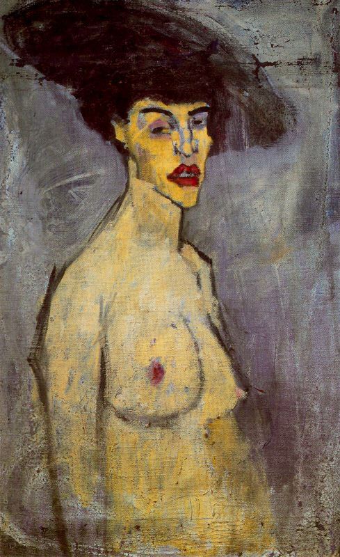 Female nude with Hat