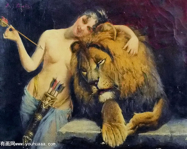 Ůʨ - the goddess diana with a lion