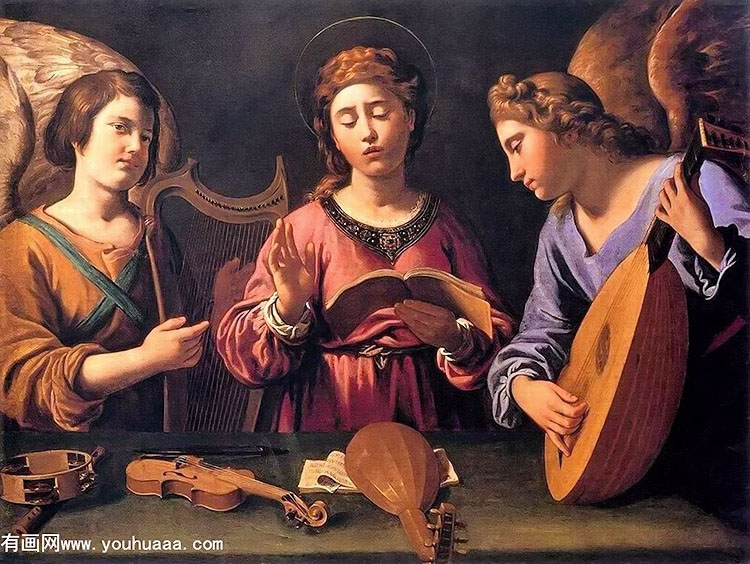 st cecilia with two angels