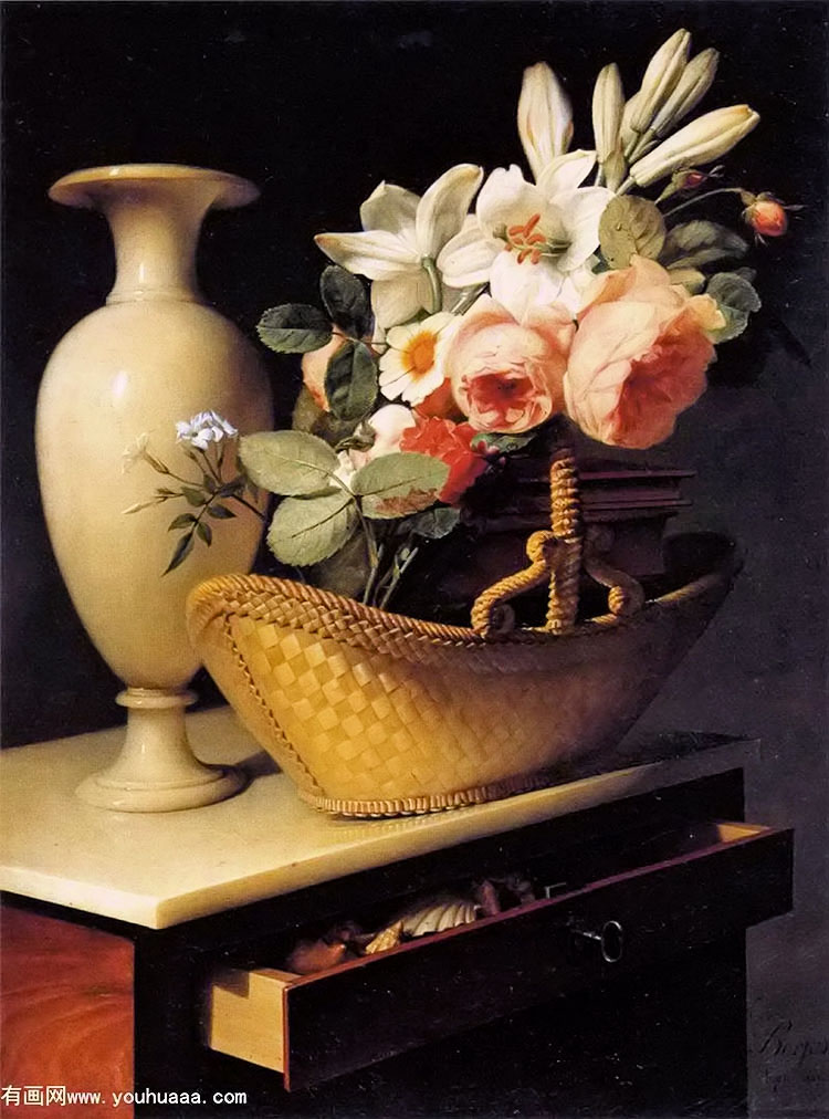 һʻ - still life with a basket of flowers