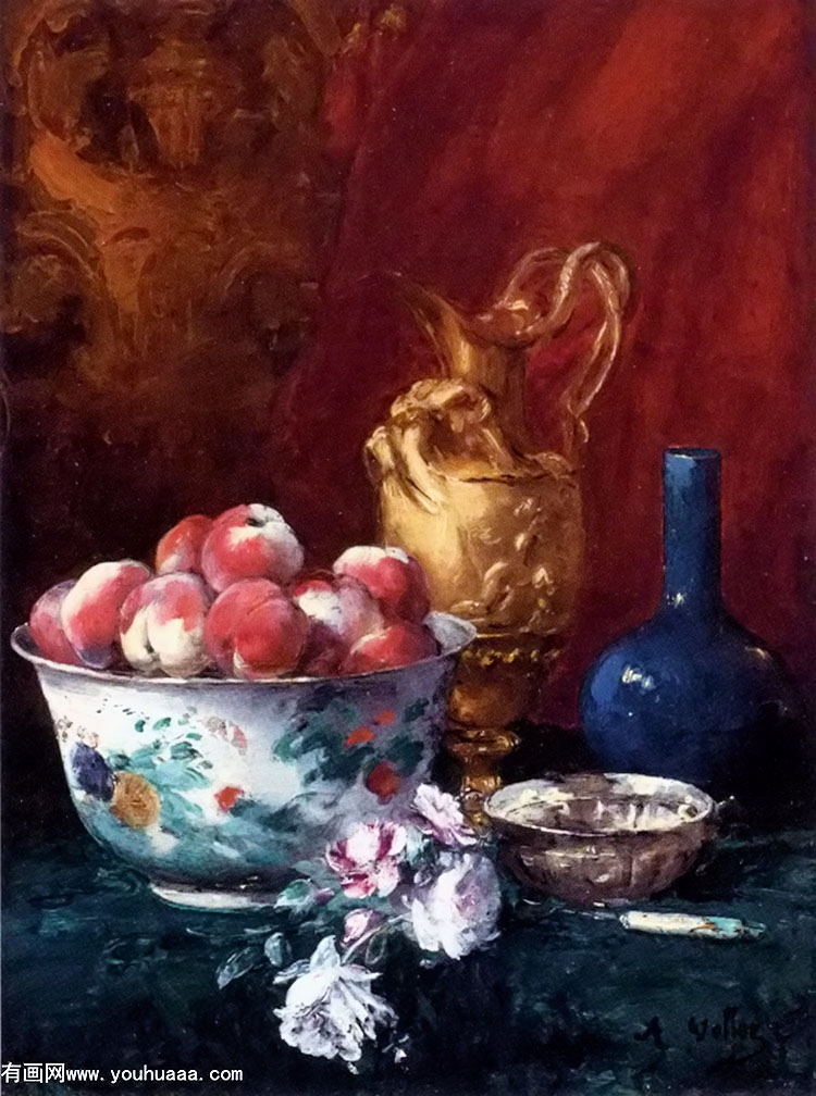  - still life with peaches