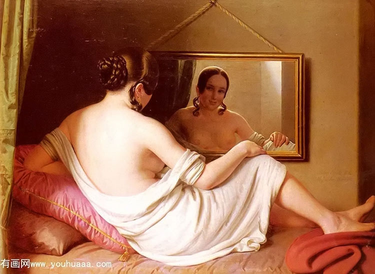 a woman before a mirror