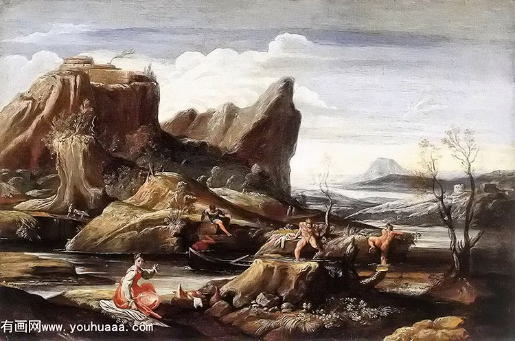 landscape with bathers