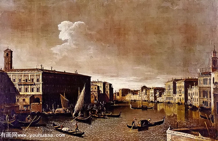 view of the grand canal looking north from the rialto