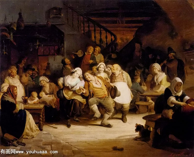 figures in a tavern