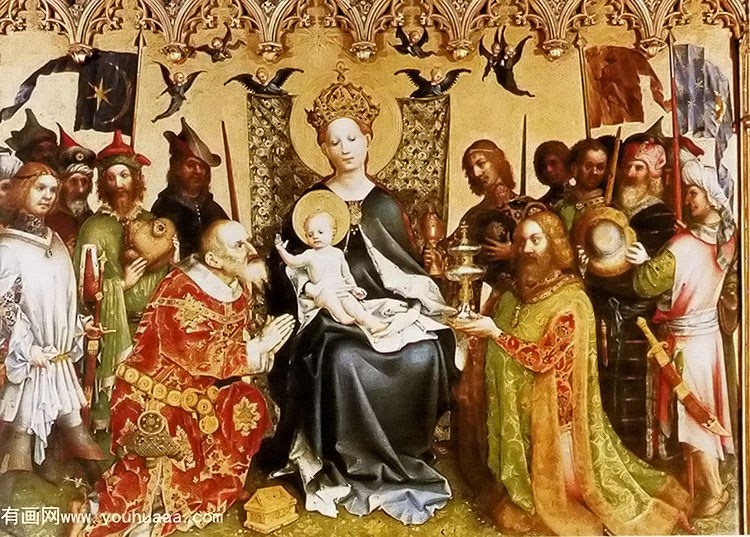 adoration of the magi (central panel of the altarpiece of the patron saints of cologne)