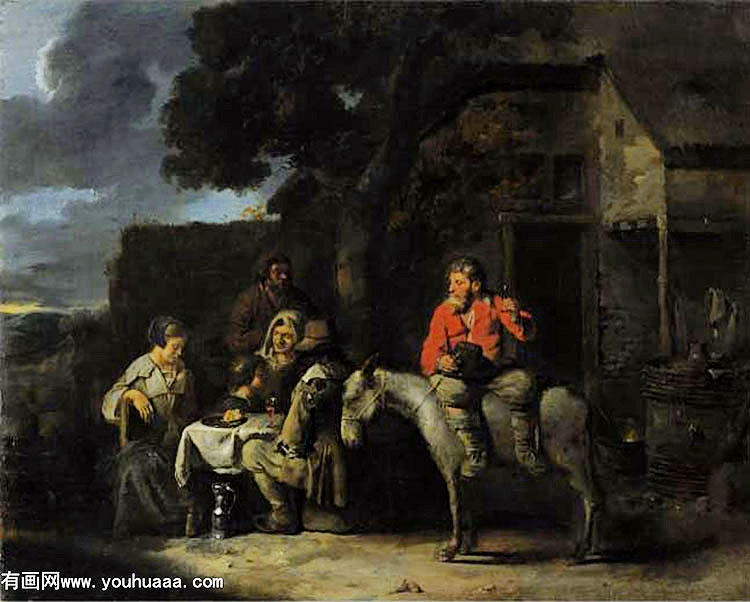 peasants outside an inn