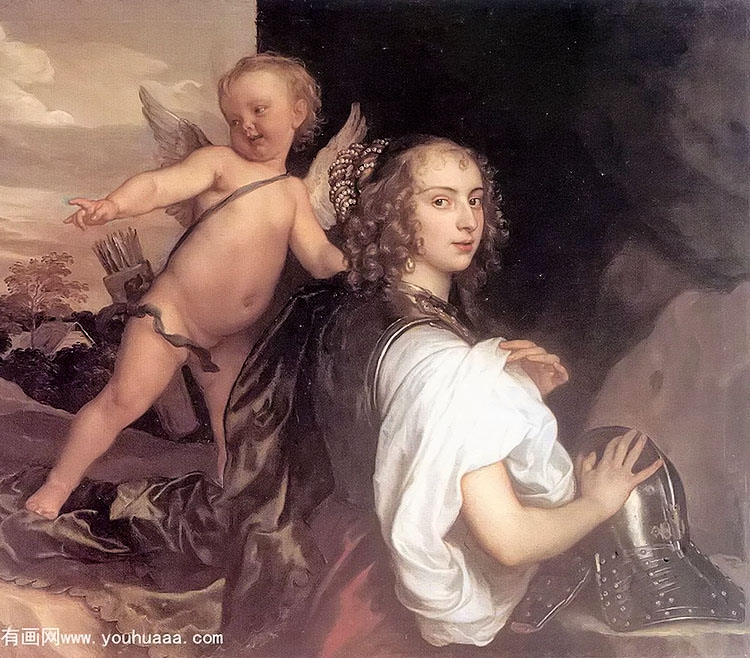  - portrait of a girl as erminia accompanied by cupid