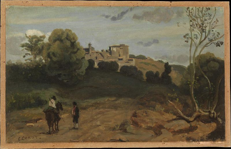 ŵʿũ - View of Genzano with a Rider and Peasant