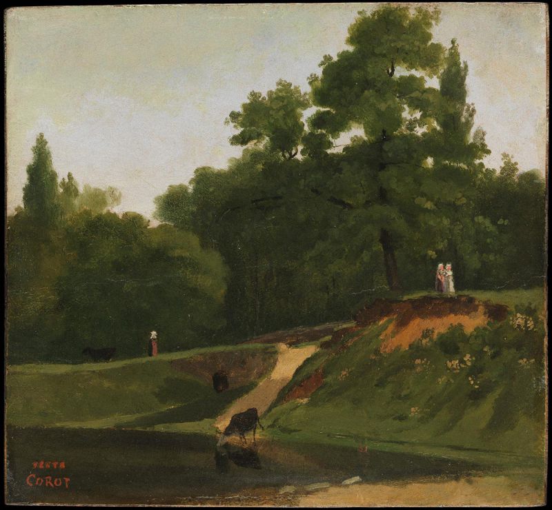 ӱߵķ羰 - Banks of the Stream near the Corot Property, Ville d'Avray