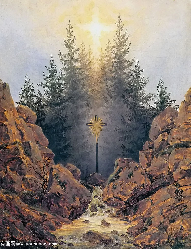 cross in the forest