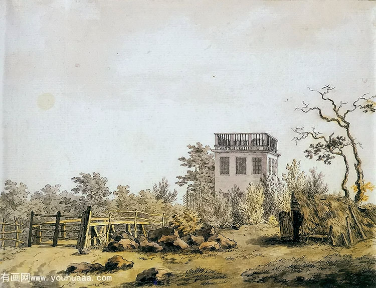 landscape with pavilion