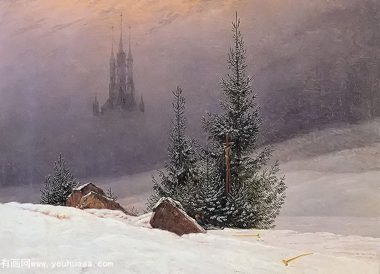 winter landscape with church