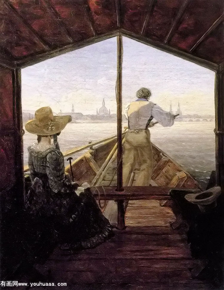 a gondola on the elbe near dresden