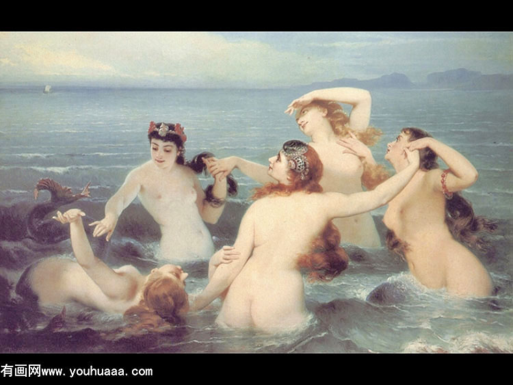 mermaids frolicking in the sea