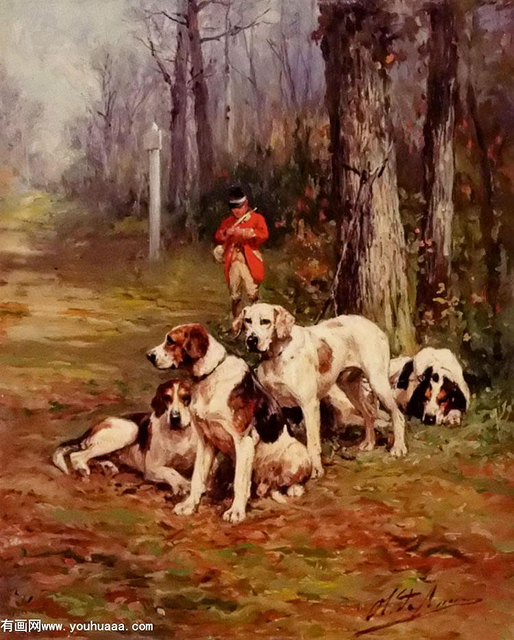 hunting dogs at rest