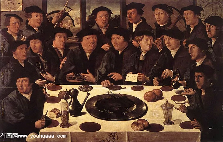 banquet of members of amsterdams crossbow civic guard