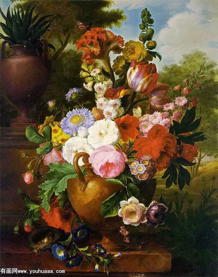 :ƿõ壬㣬ĵ - a flower still life with roses tulips peonies and other flowers in a vase