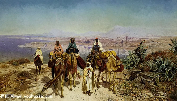 berninger edmund an arab caravan above tunis