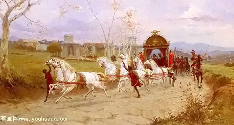 hadrians departure from the villa at tivoli