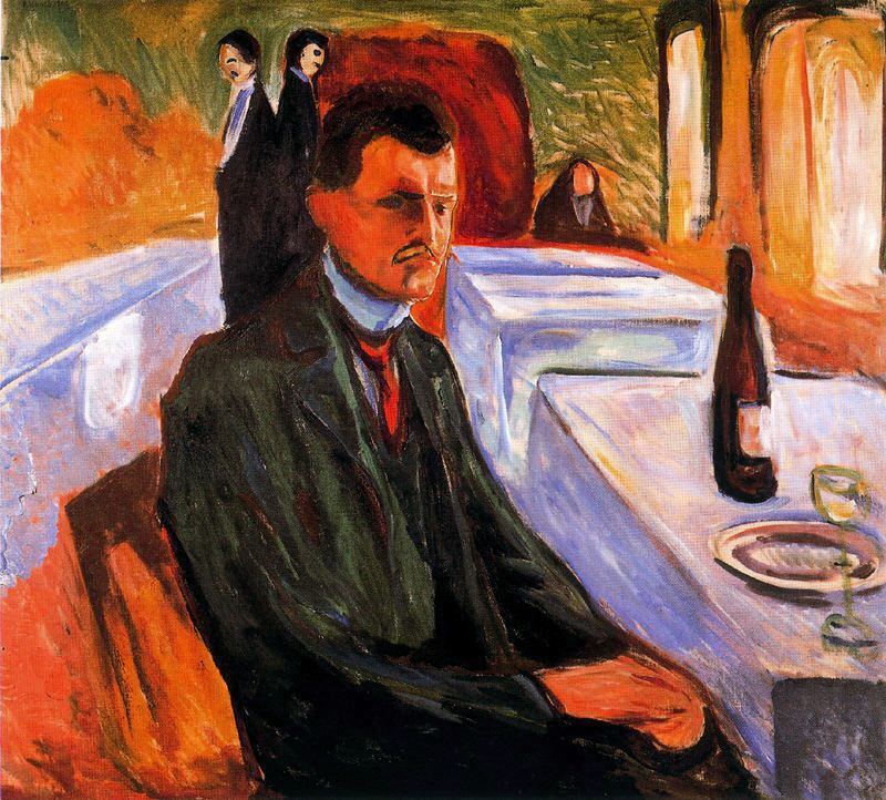 оƿԻ - Self-portrait with bottle of wine