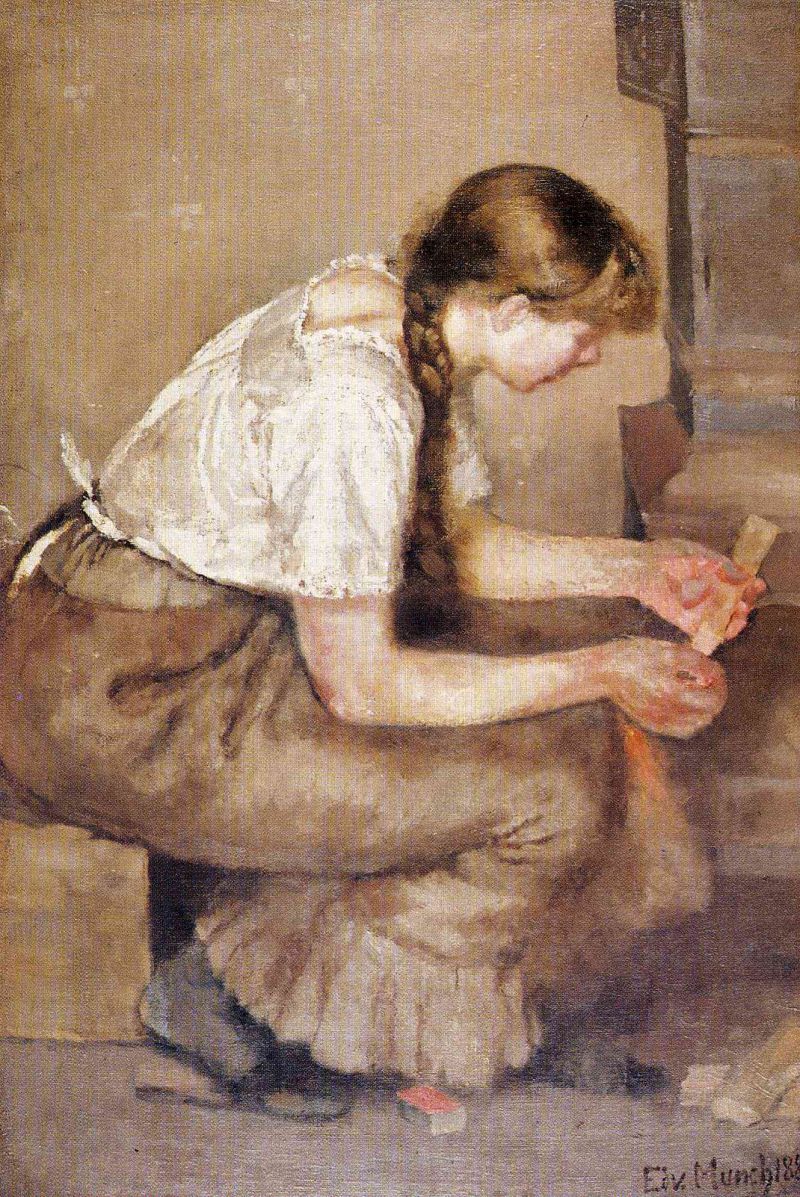 Ůȼ¯ - Girl Kindling a Stove