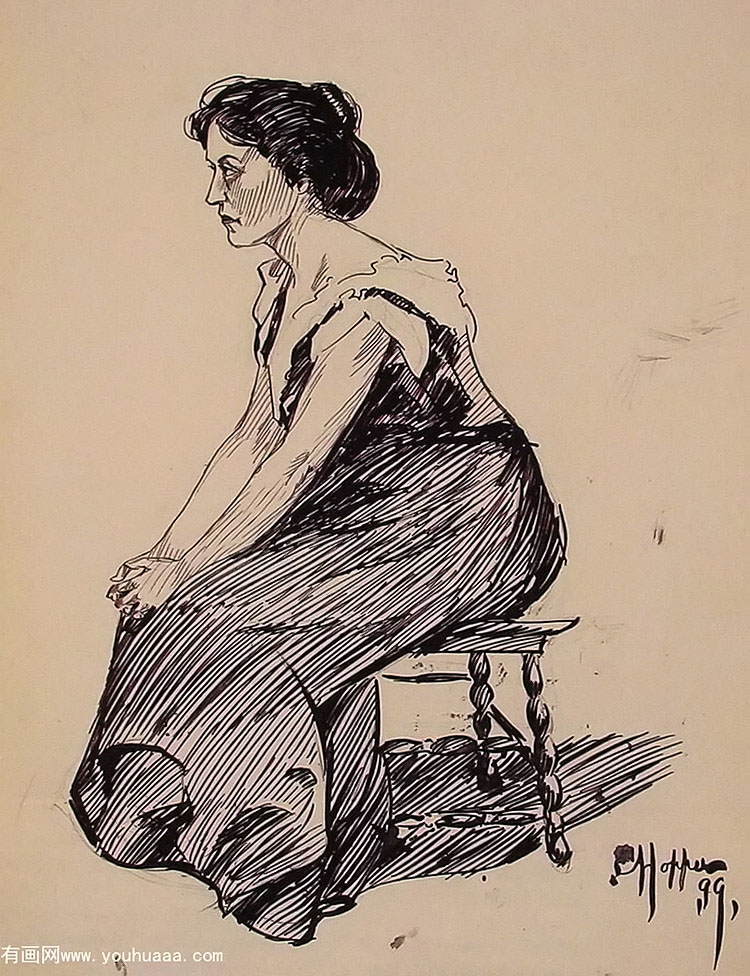 study of a seated woman