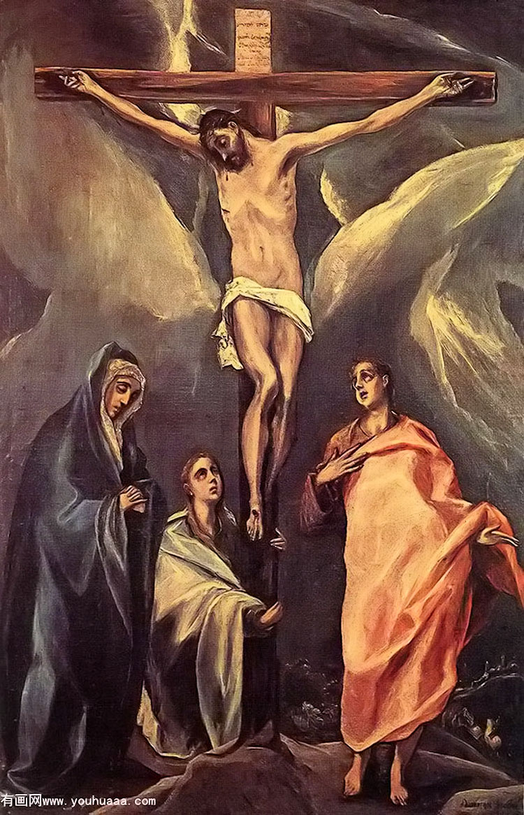 ʮּϵĻλŮʥԼ - christ on the cross with the two maries and st john