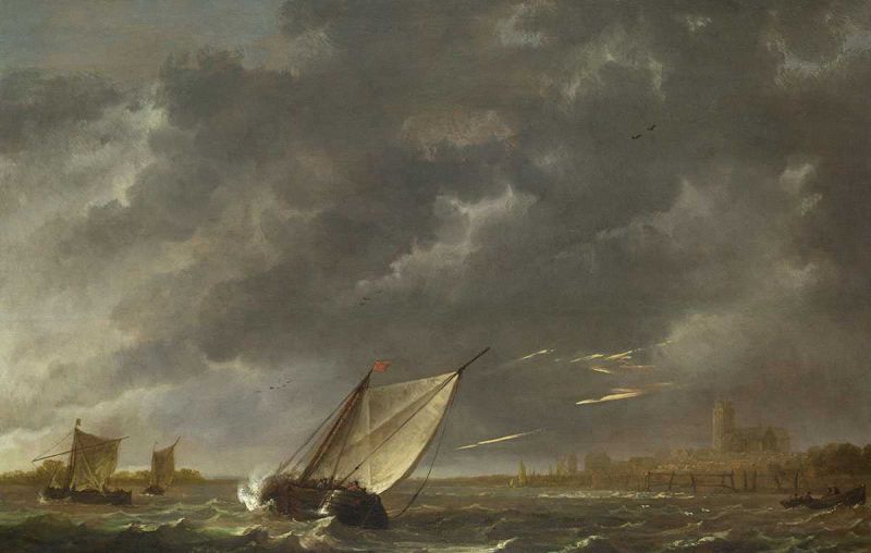 ׺ط籩е˹ - The Maas at Dordrecht in a Storm