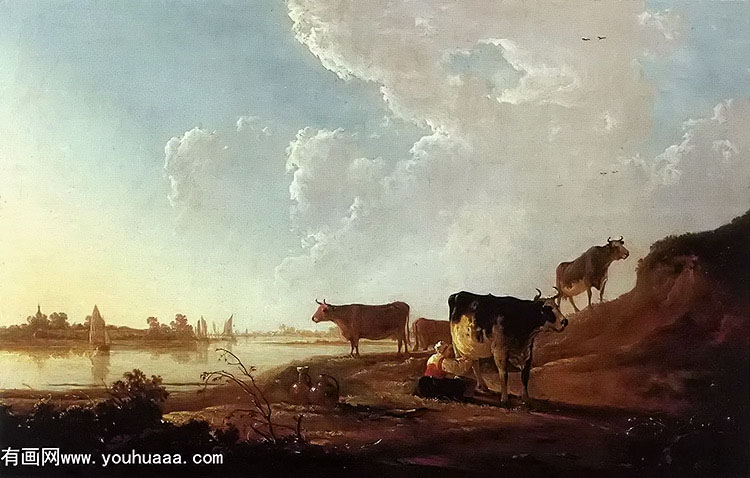 ͼţ̵ĸŮ - river scene with milking woman