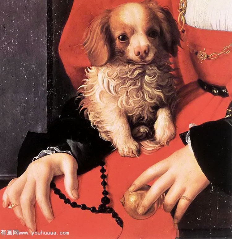 СŮʿ(ֲ) - portrait of a lady with a puppy [detail]