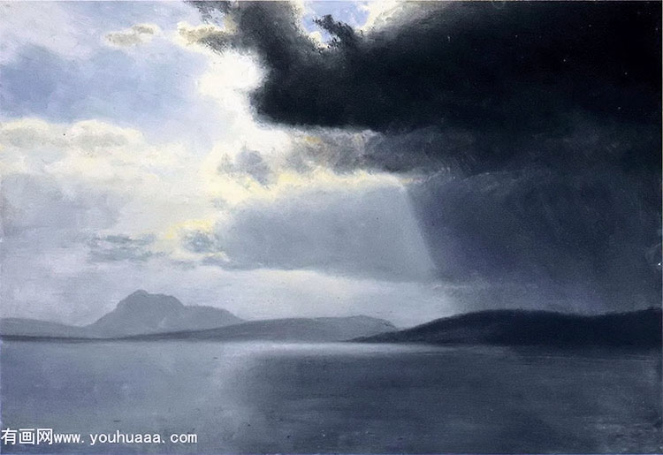 approaching thunderstorm on the hudson river