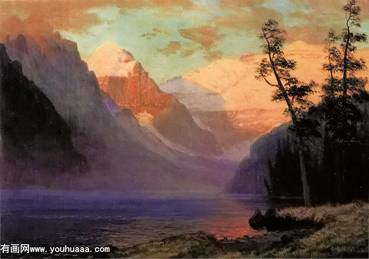 evening glow, lake louise