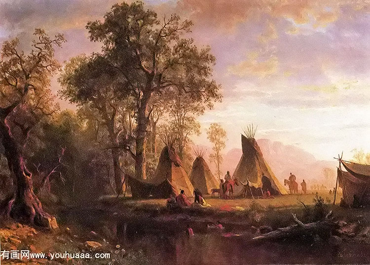 indian encampment, late afternoon