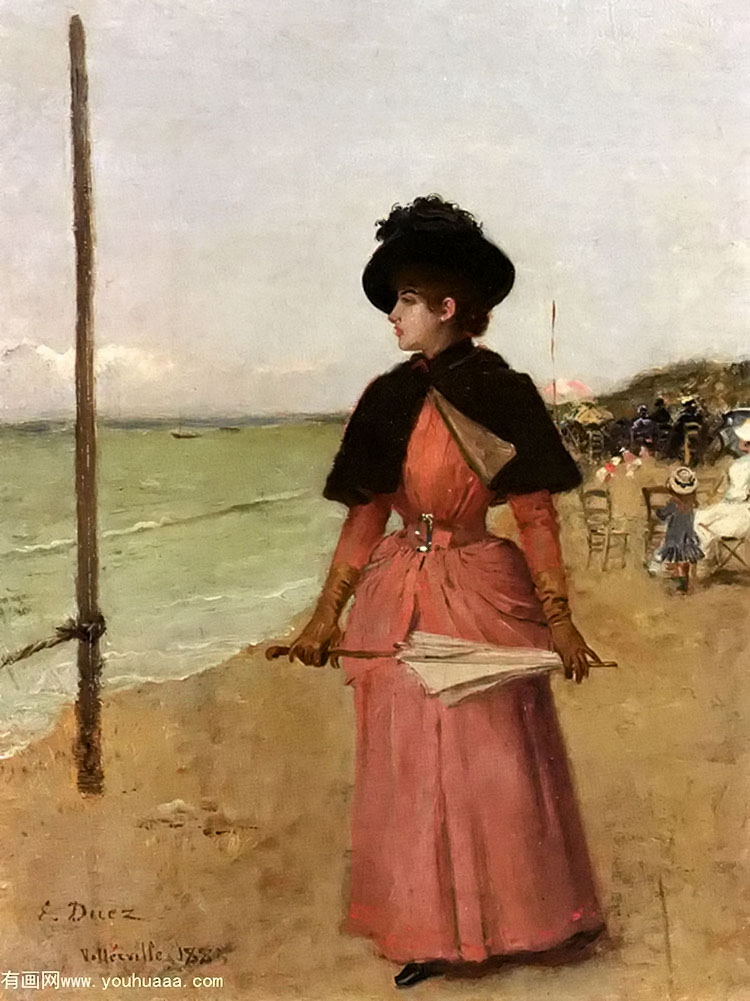 an elegant lady on the beach