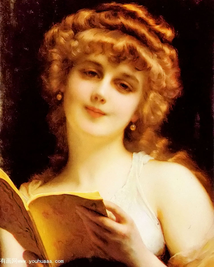 a blonde beauty holding a book