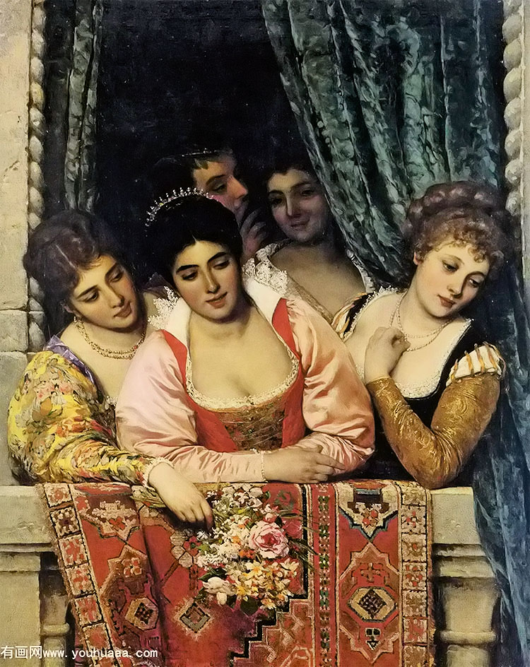 ladies on a balcony