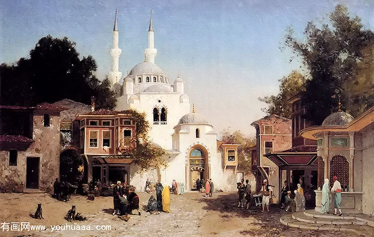 outside the mosque