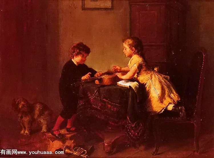 children playing with a guitar