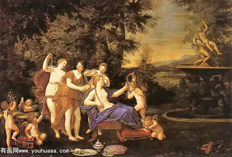 venus attended by nymphs and cupids