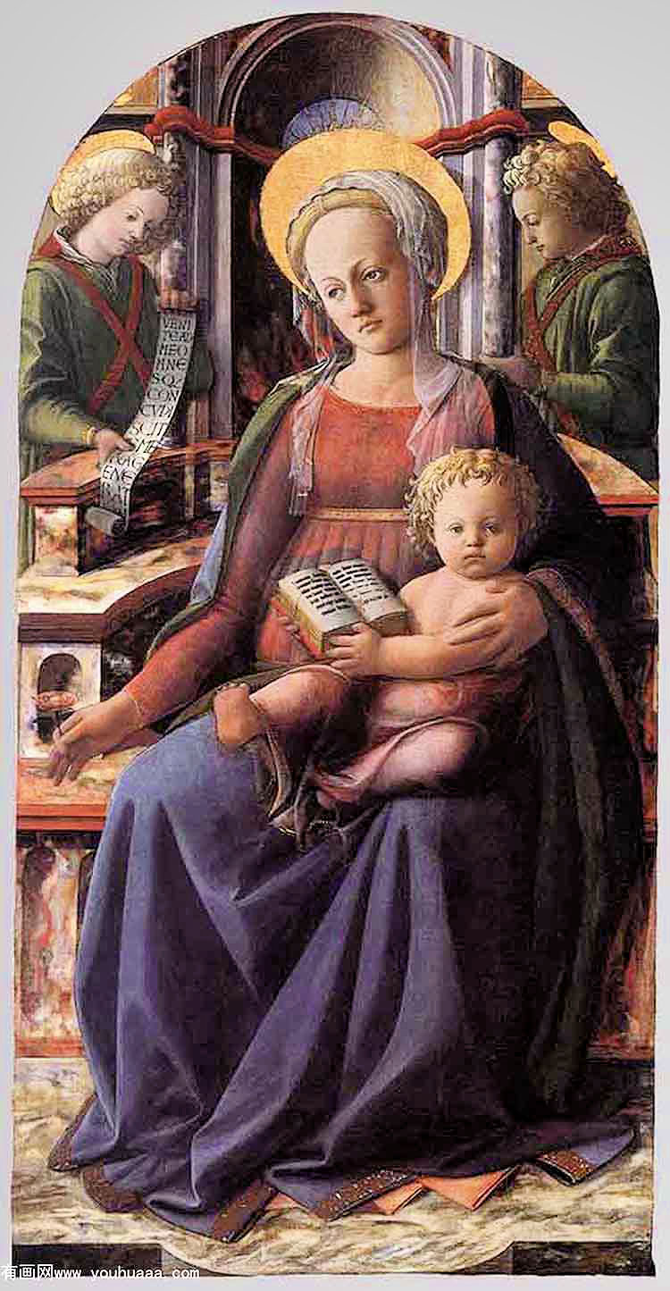 ʥϵʥĸλʹ - madonna and child enthroned with two angels