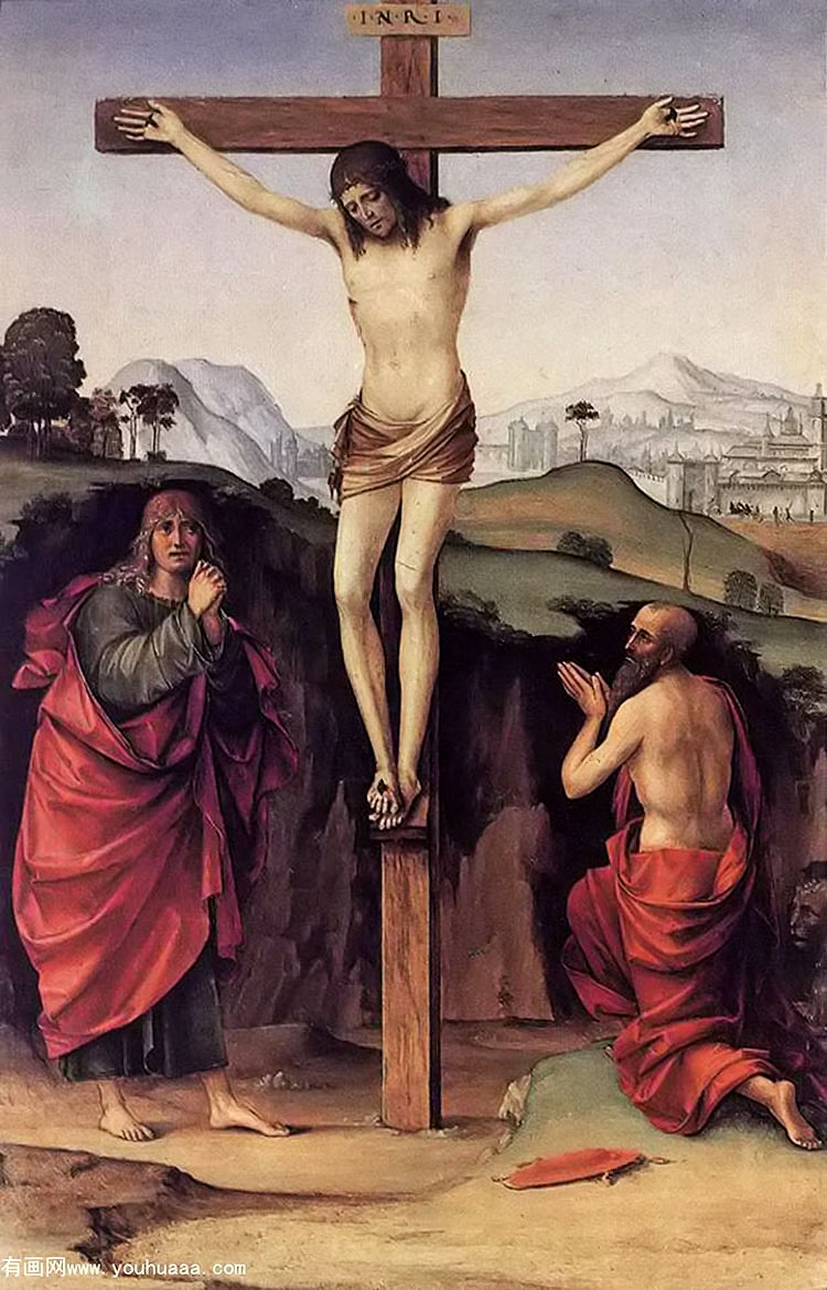 ҮѣʥԼͽķ - crucifixion with sts john and jerome