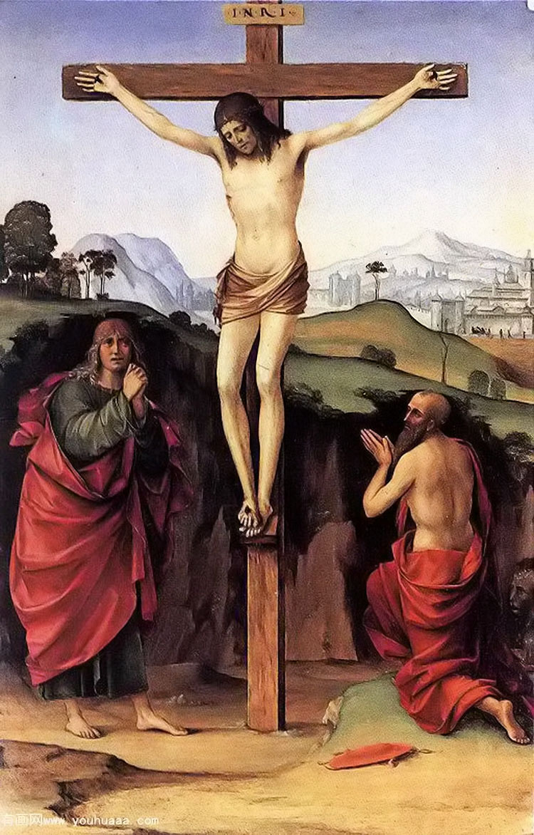 ҮѣʥԼͽķ - crucifixion with sts john and jerome